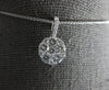 LARGE .91CT DIAMOND 18KT WHITE GOLD 3D ROUND INVISIBLE CIRCULAR FLOATING PENDANT