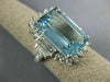 EXTRA LARGE 10.99CT DIAMOND & AAA AQUAMARINE 14KT WHITE GOLD ENGAGEMENT RING