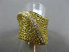 ESTATE LARGE 3.30CT DIAMOND YELLOW SAPPHIRE 18KT YELLOW GOLD MULTI ROW LEAF RING