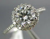 ESTATE .96CT DIAMOND 14KT WHITE GOLD 3D ROUND HALO CLASSIC ENGAGEMENT RING