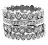 LARGE 1.04CT DIAMOND 18KT WHITE GOLD 3D SEMI ETERNITY STACKABLE ANNIVERSARY RING