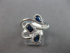ESTATE WIDE 1.23CT DIAMOND & AAA SAPPHIRE 14KT WHITE GOLD MULTI SHAPE LOVE RING