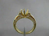 ESTATE 1.58CTW DIAMOND 18K YELLOW GOLD ENGAGEMENT RING SEMI MOUNT SETTING #20656