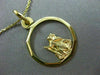 ESTATE 14K YELLOW GOLD 3D CIRCULAR SAINT ANTHONY FLOATING PENDANT & CHAIN #24993