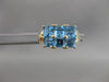 ESTATE 2CTW SQUARE BLUE TOPAZ YELLOW GOLD SQUARE FLOWER RING #20326