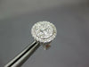 LARGE .85CT DIAMOND 18KT WHITE GOLD 3D CLUSTER FLOWER STUD EARRINGS WITH JACKETS