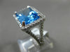 ESTATE LARGE 3.42CT DIAMOND & BLUE TOPAZ 14KT WHITE GOLD 3D RECTANGULAR FUN RING