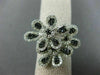ESTATE LARGE 2.26CT WHITE & BLACK DIAMOND 14KT WHITE GOLD MULTI FLOWER FUN RING