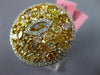 ESTATE LARGE GIA 4.22CT MULTI COLOR FANCY DIAMOND 18K 2 TONE GOLD CLUSTER RING