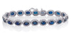 15.50CT DIAMOND & AAA SAPPHIRE 14KT WHITE GOLD OVAL & ROUND LOVE TENNIS BRACELET
