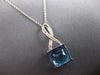 LARGE 4.52CT DIAMOND & AAA BLUE TOPAZ 14KT WHITE GOLD INFINITY FLOATING PENDANT