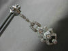 ESTATE LONG 1.13CT DIAMOND 14KT WHITE GOLD OPEN FILIGREE FLOWER HANGING EARRINGS