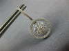 1.90CT DIAMOND 14KT WHITE GOLD 3D CLUSTER FLOWER CIRCLE OF LIFE HANGING EARRINGS