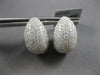 LARGE 2.81CT DIAMOND 18K WHITE GOLD MULTI ROW DOME SHAPE HUGGIE HANGING EARRINGS