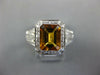 LARGE 2.42CT DIAMOND & AAA CITRINE 18KT WHITE GOLD EMERALD CUT ANNIVERSARY RING