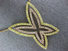 EXTRA LARGE 3.07CT PINK & CANARY DIAMOND 18K YELLOW ROSE GOLD BUTTERFLY NECKLACE
