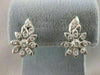 ESTATE .85CTW DIAMOND 14KT WHITE GOLD FLOWER CLIP ON EARRINGS ITALY #1148