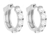 ESTATE 7.5CT DIAMOND 18K WHITE GOLD 3D FIVE STONE SMALL HUGGIE HANGING EARRINGS