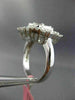 LARGE 1.39CT ROUND PRINCESS & BAGUETTE DIAMOND 18KT WHITE GOLD 3D SQUARE RING