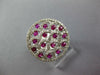 WIDE 1.28CT DIAMOND & AAA RUBY 14KT WHITE GOLD CIRCULAR OPEN FILIGREE FUN RING