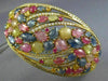LARGE 32.10CT DIAMOND & AAA MULTI COLOR SAPPHIRE 18K YELLOW GOLD BANGLE BRACELET