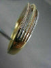 ANTIQUE WIDE 1.79CTW DIAMOND 18K TRI COLOR GOLD MULTI ROW BANGLE ONE OF A KIND!!
