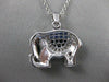 ESTATE LARGE .70CT DIAMOND RUBY SAPPHIRE 18KT WHITE GOLD ELEPHANT PENDANT #21446