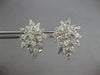 LARGE 3.20CT DIAMOND 18KT WHITE GOLD MULTI LEAF CLUSTER FLOWER CLIP ON EARRINGS