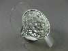 ESTATE LARGE .26CT DIAMOND 14K WHITE GOLD 3D ROPE OPEN FILIGREE OVAL FLOWER RING