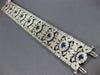 LARGE & LONG 7.15CT DIAMOND & AAA SAPPHIRE 14K WHITE GOLD FLOWER TENNIS BRACELET