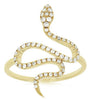 ESTATE .26CT DIAMOND 14KT YELLOW GOLD 3D CLASSIC HAPPY SNAKE FUN RING