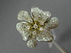 ESTATE LARGE 2.68CT DIAMOND 18K TWO TONE GOLD FLOWER CLUSTER MULTI SHAPE RING