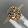 ESTATE .31CT DIAMOND 14K ROSE GOLD CLUSTER OVAL HALO SEMI ETERNITY PROMISE RING