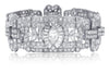 ESTATE EXTRA LARGE 23CT DIAMOND PLATINUM MULTI SHAPE FLORAL CUFF BANGLE BRACELET