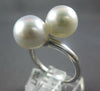ESTATE AAA SOUTH SEA PEARL 14KT WHITE GOLD 3D CLASSIC CRISS CROSS LOVE RING