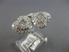 LARGE 1.6CT DIAMOND 14KT WHITE GOLD ROUND & BAGUETTE HEART CRISS CROSS LOVE RING