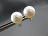 ESTATE .10CT DIAMOND & AAA SOUTH SEA PEARL 14K YELLOW GOLD CLASSIC STUD EARRINGS