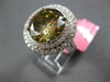 EXTRA LARGE GIA 12.59CT WHITE & GREEN DIAMOND 18KT WHITE GOLD 3D ENGAGEMENT RING