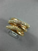 ESTATE WIDE 1.03CT DIAMOND 14KT ROSE GOLD 3D CLASSIC MULTI ROW ANNIVERSARY RING