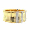 LARGE 6.19CT DIAMOND 18KT 2 TONE GOLD 3D MULTI BAR FLEXIBLE CUFF BANGLE BRACELET