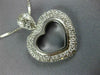 ANTIQUE 2.20CT DIAMOND 18KT WHITE GOLD 3D CLASSIC OPEN HEART PAVE PENDANT #1082