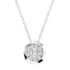 ESTATE .50CT DIAMOND 14KT WHITE GOLD 3D ROUND INVISIBLE FLOWER BEZEL PENDANT