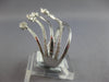 ESTATE LARGE .45CT DIAMOND 14KT WHITE GOLD 3D LEAF & FLOWER CRISS CROSS FUN RING