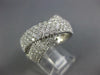 LARGE 2.0CT DIAMOND 18KT WHITE GOLD 3D MULTI ROW CRISS CROSS PAVE X LOVE RING