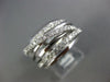 ESTATE WIDE .91CT DIAMOND 18KT WHITE GOLD 3D MULTI ROW CRISS CROSS LOVE RING