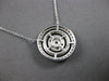 ESTATE .28CT DIAMOND 14KT WHITE GOLD 3D ROUND CLUSTER DOUBLE HALO FUN NECKLACE