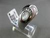 ESTATE WIDE .32CT DIAMOND 14KT WHITE GOLD AAA MOTHER OF PEARL 3D LEAF FUN RING