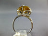 LARGE 13.89CT DIAMOND & AAA CITRINE 14KT WHITE GOLD 3D HEART SHAPE FUN LOVE RING