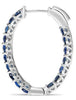 2.80CT AAA SAPPHIRE 14KT WHITE GOLD 3D INSIDE OUT LUCIDA HOOP HANGING EARRINGS