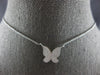 ESTATE .21CT DIAMOND 14KT WHITE GOLD 3D CLASSIC BUTTERFLY LOVE NECKLACE